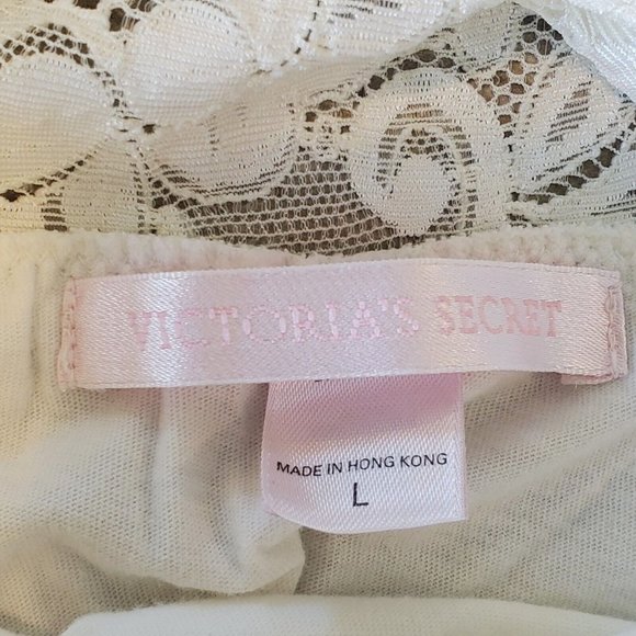 Vintage Y2K Victoria Secret Cream White Lace Slip‎ Nightie Pajamas Negligee LG - Picture 8 of 9
